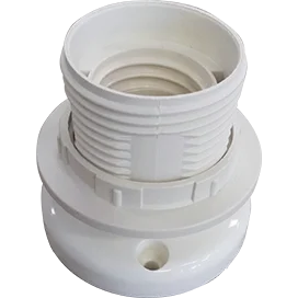 Ecola base Патрон накладной прямой с кольцом E27 Белый (1 из уп. по 10)