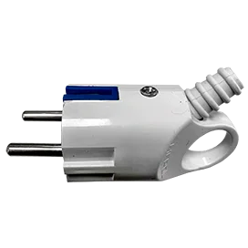 Ecola base Вилка угловая с кольцом Белая с заземлением 16А 250V