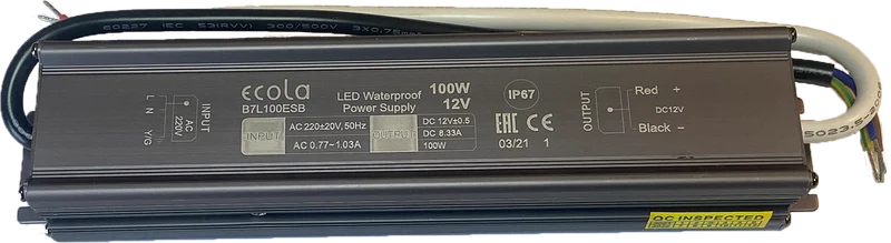 Ecola LED strip Power Supply 100W 220V-12V IP67 блок питания для светодиодной ленты