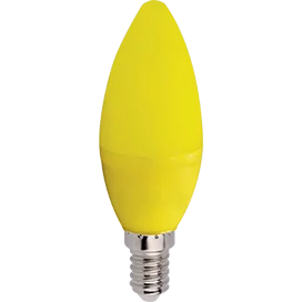 Ecola candle LED color 6,0W 220V E14 Yellow свеча Желтая матовая колба 103x37