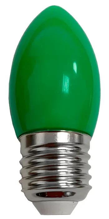 Ecola candle LED color 2,0W 220V E27 Green свеча Зеленая матовая колба 82x37