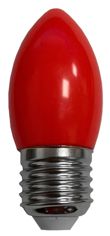 Ecola candle LED color 2,0W 220V E27 Red свеча Красная матовая колба 82x37