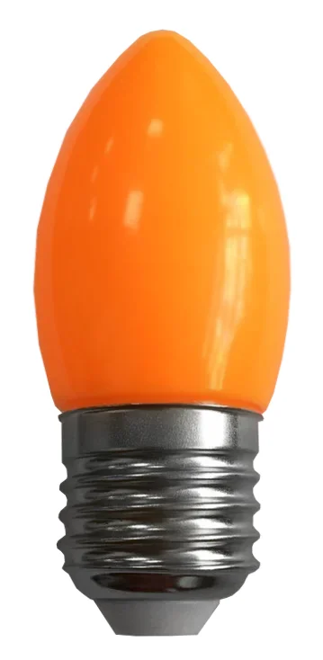 Ecola candle LED color 2,0W 220V E27 Orange свеча Оранжевая матовая колба 82x37
