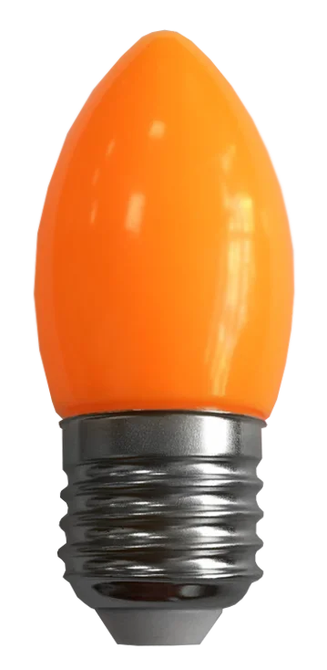 Ecola candle LED color 2,0W 220V E27 Orange свеча Оранжевая матовая колба 82x37