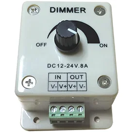 Ecola LED strip Dimmer 8A 96W 12V (192W 24V) с винтовыми клеммами и ручкой для управления