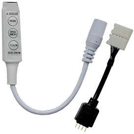 Ecola LED strip RGB mini controller 6A 72W 12V (144W 24V) с переходником с кнопками для управления