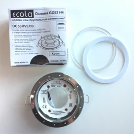 Ecola "Сделай сам Хрустальный светильник" Основа GX53 H4, 14 отверстий Хром 38x106 (к+)