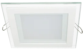 Ecola LED downlight встраив.2042 Квадратный даунлайт со стеклом и подсветкой с драйвером 9W 220V 2700K 120x120x35