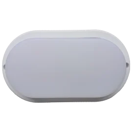 Ecola LED ДПП светильник Овал накладной IP65 матовый белый 18W 220V 6500K 200x100x40