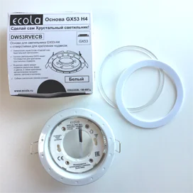 Ecola "Сделай сам Хрустальный светильник" Основа GX53 H4, 14 отверстий Белый 38x106 (к+)