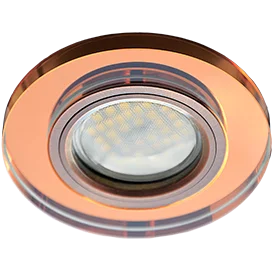 Ecola MR16 DL1650 GU5.3 Glass Стекло Круг Янтарь / Черненая медь 25x95 (кd74)