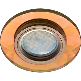 Ecola MR16 DL1654 GU5.3 Glass Стекло Круг граненый Янтарь / Черненая медь 25x90 (кd74)