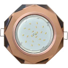 Ecola GX53 H4 5312 Glass Стекло 8-угольник с прямыми гранями черненая медь - янтарь 38x133 (к+)