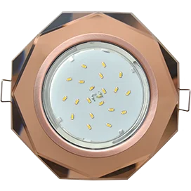 Ecola GX53 H4 5312 Glass Стекло 8-угольник с прямыми гранями черненая медь - янтарь 38x133 (к+)