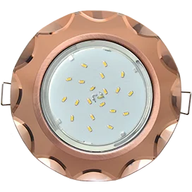 Ecola GX53 H4 5313 Glass Стекло Круг с вогнутыми гранями черненая медь - янтарь 38x126 (к+)