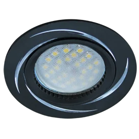 Ecola MR16 DL3181 GU5.3 Светильник встр. литой (скрытый крепеж лампы) Черный/Алюм Вихрь 23x78 (кd74)