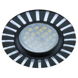 Ecola MR16 DL3183 GU5.3 Светильник встр. литой (скрытый крепеж лампы) Черный/Алюм Полоски по кругу 23x78 (кd74)