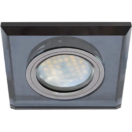 Ecola MR16 DL1651 GU5.3 Glass Стекло Квадрат скошенный край Черный / Черный хром 25x90x90 (кd74)