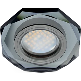 Ecola MR16 DL1652 GU5.3 Glass Стекло 8-угольник с прямыми гранями Черный / Черный хром 25x90 (кd74)