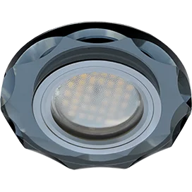 Ecola MR16 DL1653 GU5.3 Glass Стекло Круг с вогнутыми гранями Черный / Черный хром 25x90 (кd74)