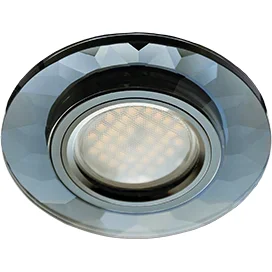 Ecola MR16 DL1654 GU5.3 Glass Стекло Круг граненый Черный / Черный хром 25x90 (кd74)