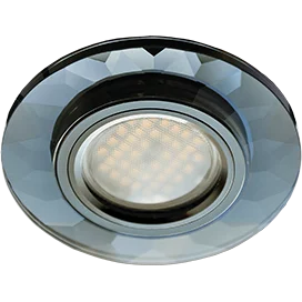 Ecola MR16 DL1654 GU5.3 Glass Стекло Круг граненый Черный / Черный хром 25x90 (кd74)