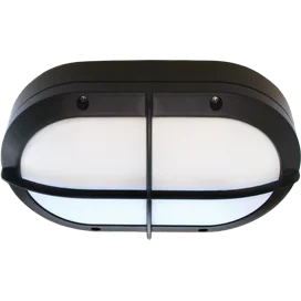 Ecola GX53 LED B4148S светильник накладной IP65 матовый Овал с решеткой алюмин. 2*GX53 Черный 215x135x65