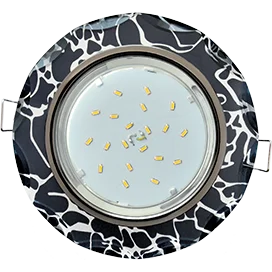 Ecola GX53 H4 5313 Glass Стекло Круг с вогнутыми гранями черный хром - хром на черном 38x126 (к+)
