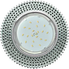 Ecola GX53 H4 5362 Glass Круг с черными стразами (оправа хром)/фон зерк./центр.часть хром 40x120 (к+)