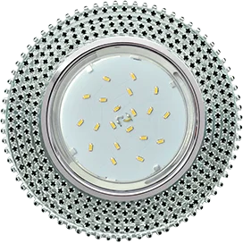 Ecola GX53 H4 5362 Glass Круг с черными стразами (оправа хром)/фон зерк./центр.часть хром 40x120 (к+)