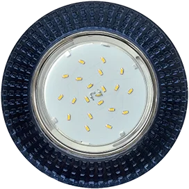 Ecola GX53 H4 5319 Glass Круг с черной мозаикой/фон черный./центр.часть хром 40x123 (к+)