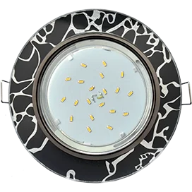 Ecola GX53 H4 5310 Glass Стекло Круг черный хром - хром на черном 38x126 (к+)