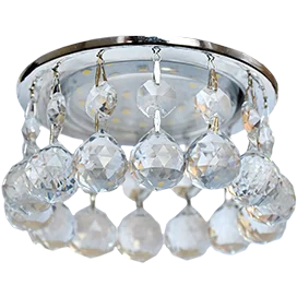 Ecola GX53 H4 5346 Glass Круглый с большими хрусталиками на прямом подвесе Прозрачный /Хром 90x110 (к+)