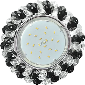 Ecola GX53 H4 5341 Glass Круглый с хрусталиками Прозрачный и Черный /Хром 56x120 (к+)