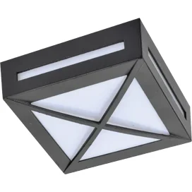 Ecola GX53 LED 3083W светильник накладной IP65 матовый Квадрат с решеткой металл. 1*GX53 Черный 136x136x55