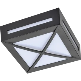 Ecola GX53 LED 3083W светильник накладной IP65 матовый Квадрат с решеткой металл. 1*GX53 Черный 136x136x55
