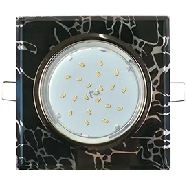 Ecola GX53 H4 5311 Glass Стекло Квадрат скошенный край Черный хром - хром на черном 38x120x120 (к+)