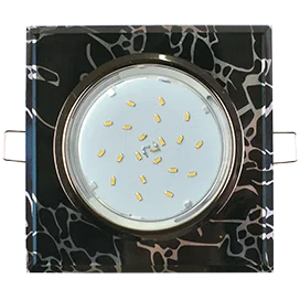 Ecola GX53 H4 5311 Glass Стекло Квадрат скошенный край Черный хром - хром на черном 38x120x120 (к+)