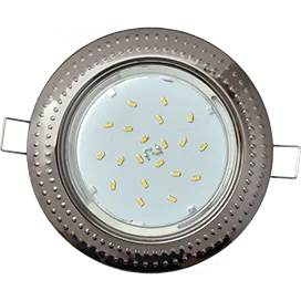 Ecola GX53 H4 9015 светильник встраив. без рефл. "Чеканка" Черный хром 43x115 (к+)