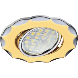 Ecola MR16 DH07 GU5.3 Светильник встр. поворотный Звезда (скрытый крепеж лампы) Золото/Хром 25x88 (кd74)