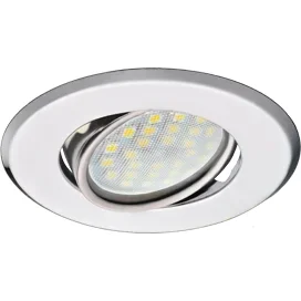 Ecola MR16 DH09 GU5.3 Светильник встр. поворотный плоский (скрытый крепеж лампы) Хром 25x90 (кd74)