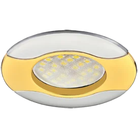 Ecola MR16 HL029 GU5.3 Светильник встр. литой Волна (скрытый крепеж лампы) Золото/Хром 22x82 (кd74)
