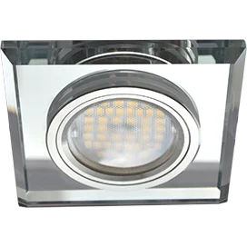 Ecola MR16 DL1651 GU5.3 Glass Стекло Квадрат скошенный край Хром / Хром 25x90x90 (кd74)