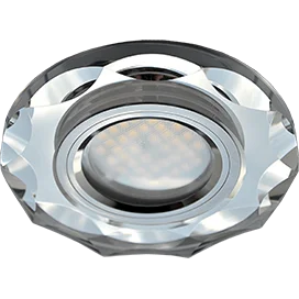 Ecola MR16 DL1653 GU5.3 Glass Стекло Круг с вогнутыми гранями Хром / Хром 25x90 (кd74)