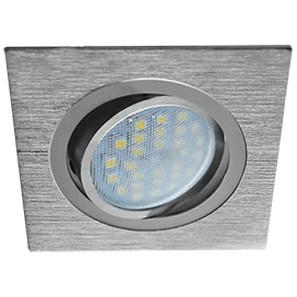 Ecola MR16 DL205 GU5.3 Светильник встр. литой поворотный Квадрат Шлифованный алюминий / Хром 25x92x92