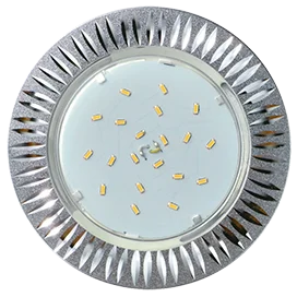 Ecola GX53 H4 DL5383 светильник встраив. без рефл. Рифленые реснички матовый Хром/Алюм 20x110 (к+)