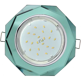 Ecola GX53 H4 5312 Glass Стекло 8-угольник с прямыми гранями хром - изумруд 38x133 (к+)