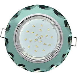 Ecola GX53 H4 5313 Glass Стекло Круг с вогнутыми гранями хром - изумруд 38x126 (к+)