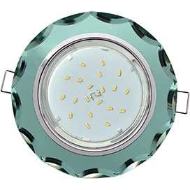 Ecola GX53 H4 5313 Glass Стекло Круг с вогнутыми гранями хром - изумруд 38x126 (к+)