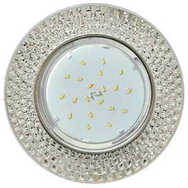 Ecola GX53 H4 5319 Glass Круг с прозр. мозаикой/фон зерк./центр.часть хром 40x123 (к+)